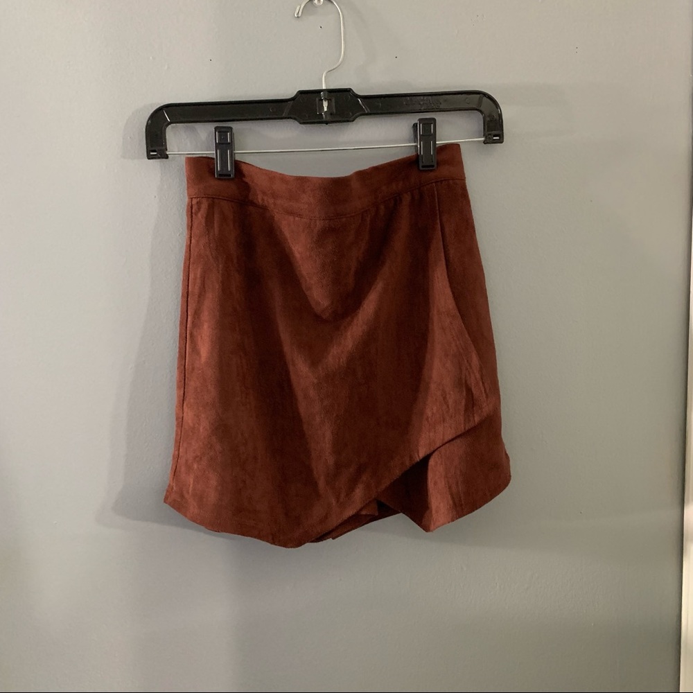 Suede Envelope Skort